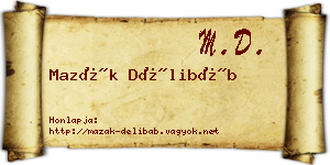 Mazák Délibáb névjegykártya
